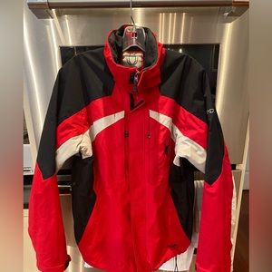 Men’s Spyder red ski jacket with hood